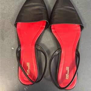 Diane Von Furstenberg Black and Red Flats